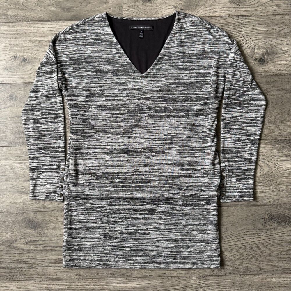 White House Black Market Marled V-Neck Tunic Top - Size XS